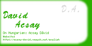 david acsay business card